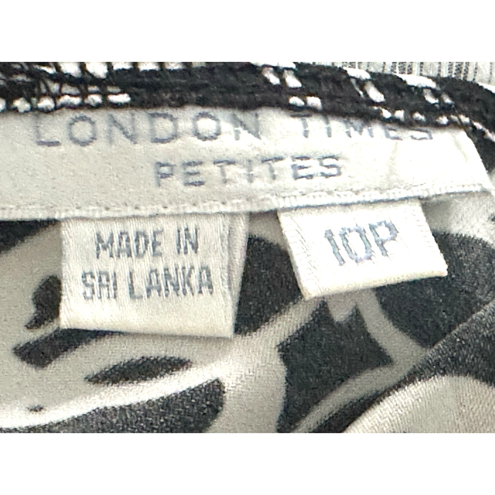 London Times Petite Women's Dress Black & White Cap Sleeve Dress Size 10P - Picture 9 of 16